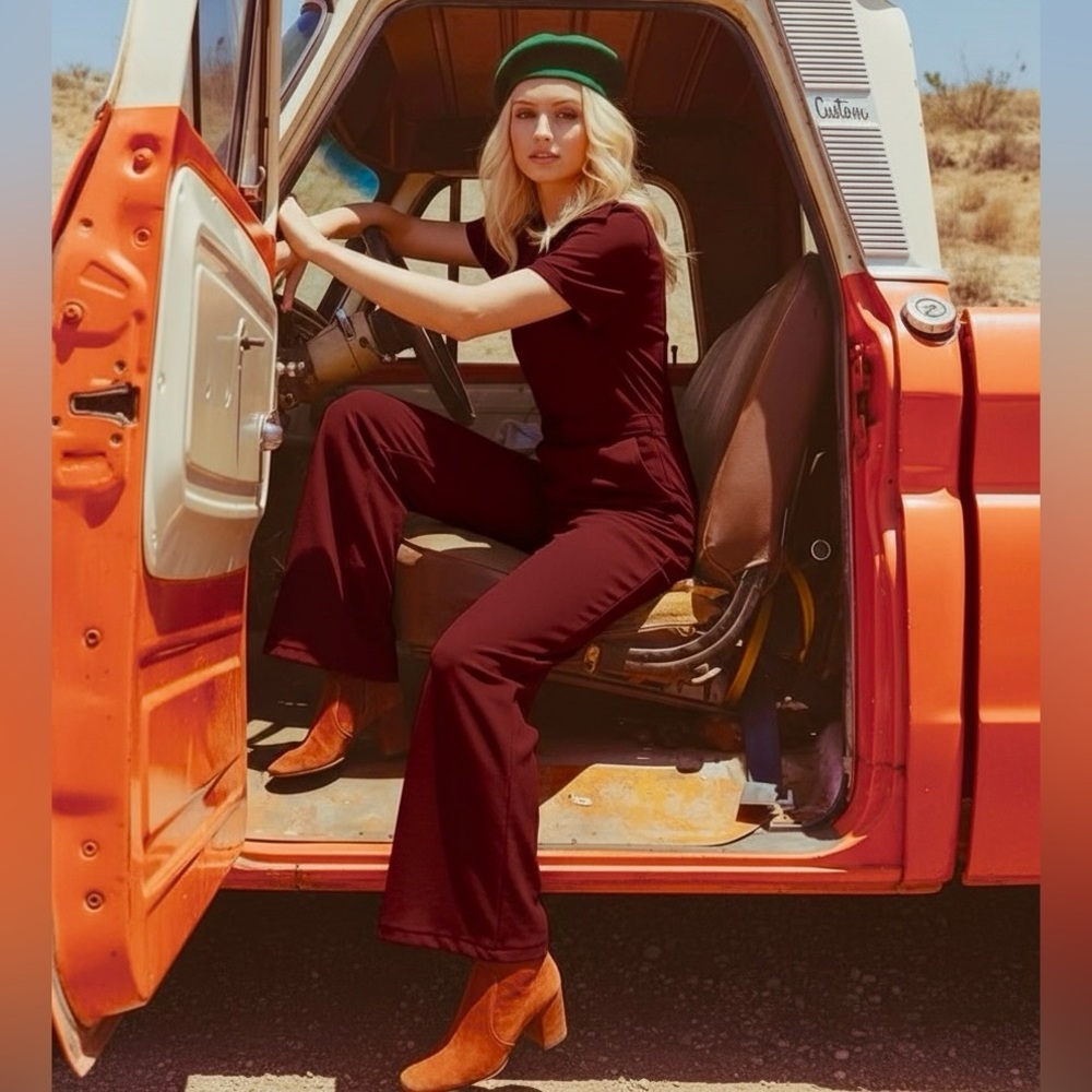 Miracle Eye The California Shake Jumpsuit Burgundy